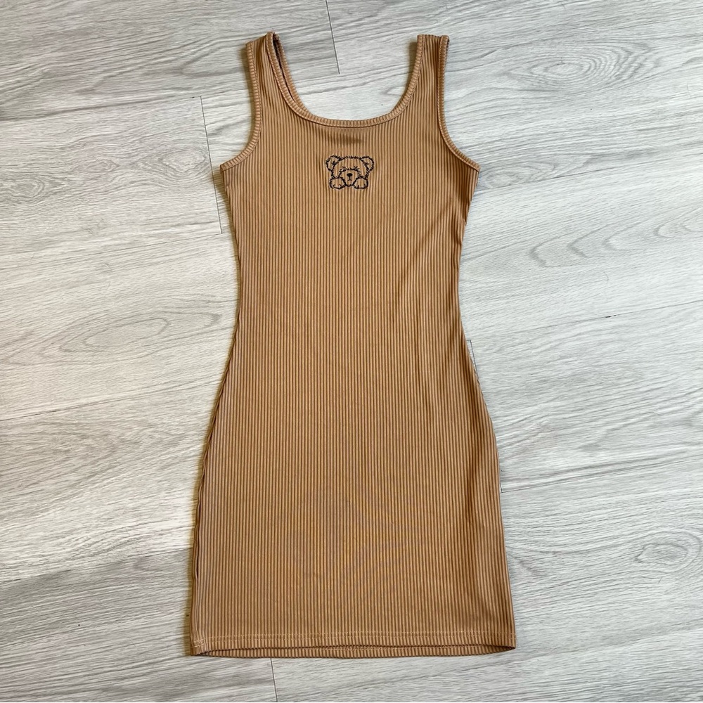Worn once, SHEIN, short teddy bear brown dress, size S.